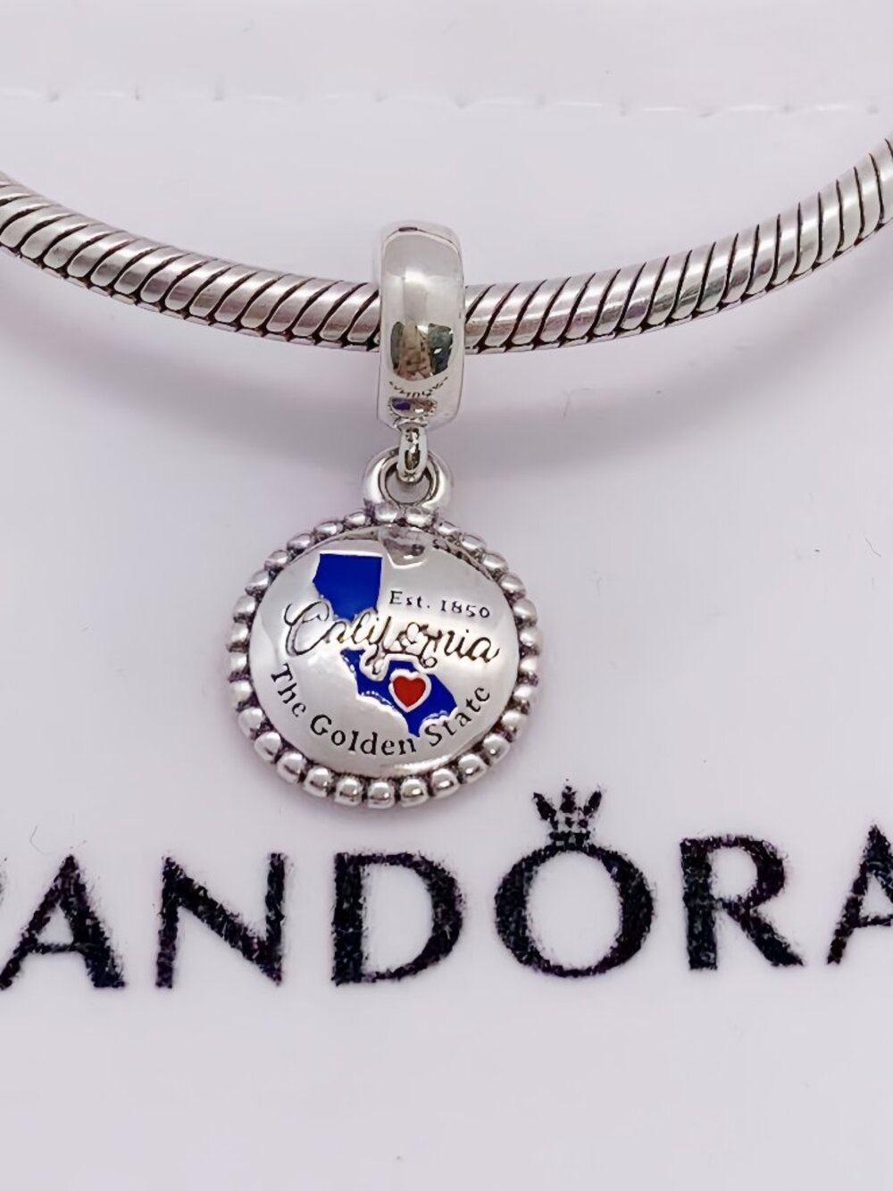 Pandora California State Map Dangle Charm